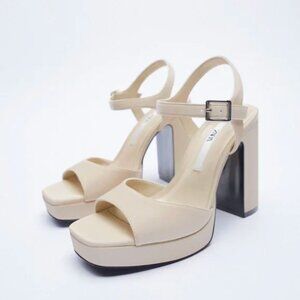 Zara High Heeled Platform Sandals EUR 37